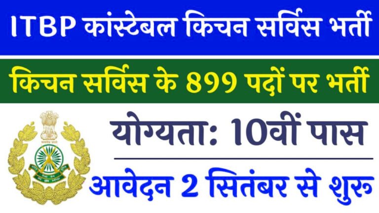 ITBP Constable Kitchen Service Vacancy 2024